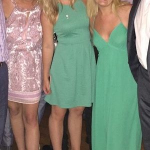 Gorgeous teal high neck dress